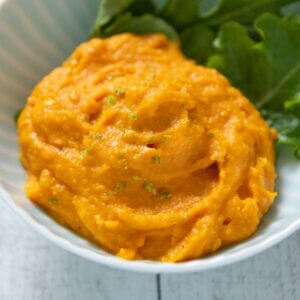 Hero shot of Mashed Pumpkin and Sweet Potato Salad.