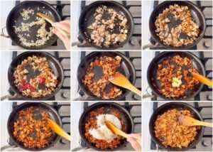 Step-by-step photo of making Japanese Chicken Rice.