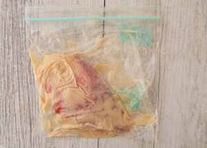 Marination fish fillet in a zip lock bag.