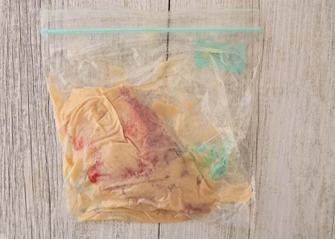 Marination fish fillet in a zip lock bag.