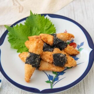 Hero shot of Fried Chicken Tenders Wrapped in Nori (Chicken Isobe-age).