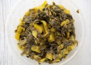 Chopped Takanazuke (Japanese pickled mustard greens).