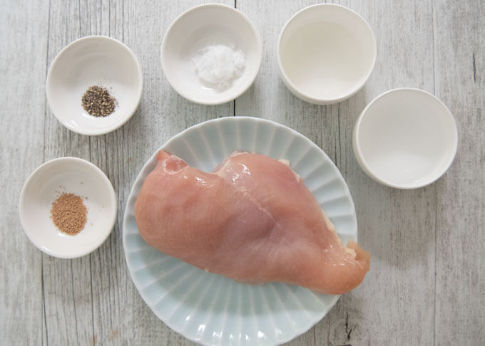 Ingredients for Home-Made Chicken Ham (Tori Hamu).