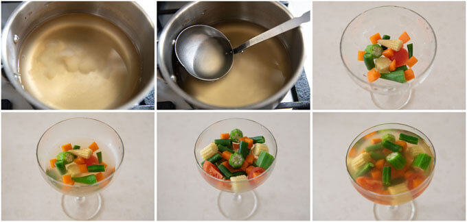Step-by-step photo of making Summer Vegetable Salad in Jelly