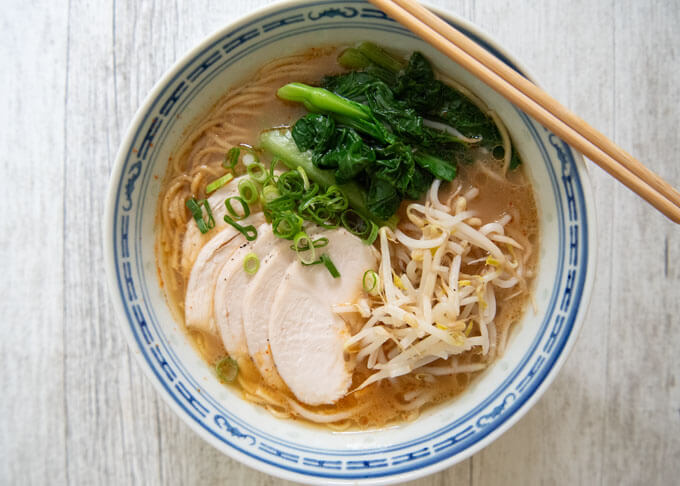 Home-Made Chicken Ham (Tori Hamu) used as a topping for ramen.