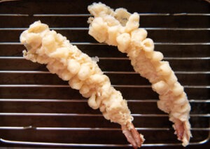 Frozen prawn tempura.
