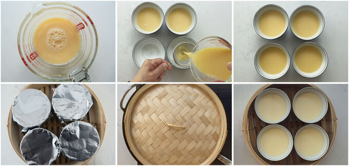 Step-by-step photo of making Plain Chawanmushi.