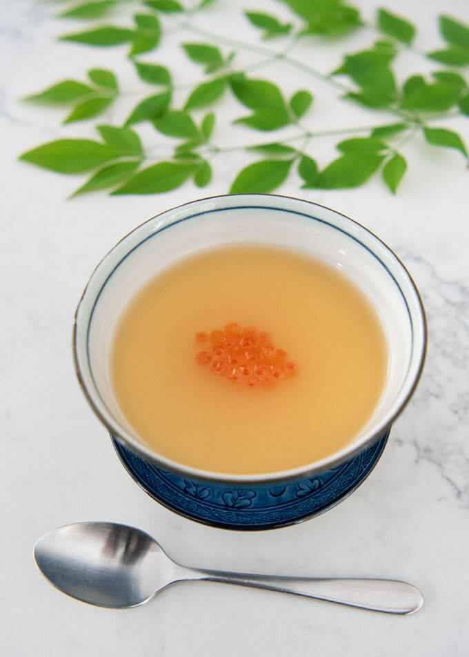 Hero shot of Plain chawanmushi with Starchy Clear Sauce.