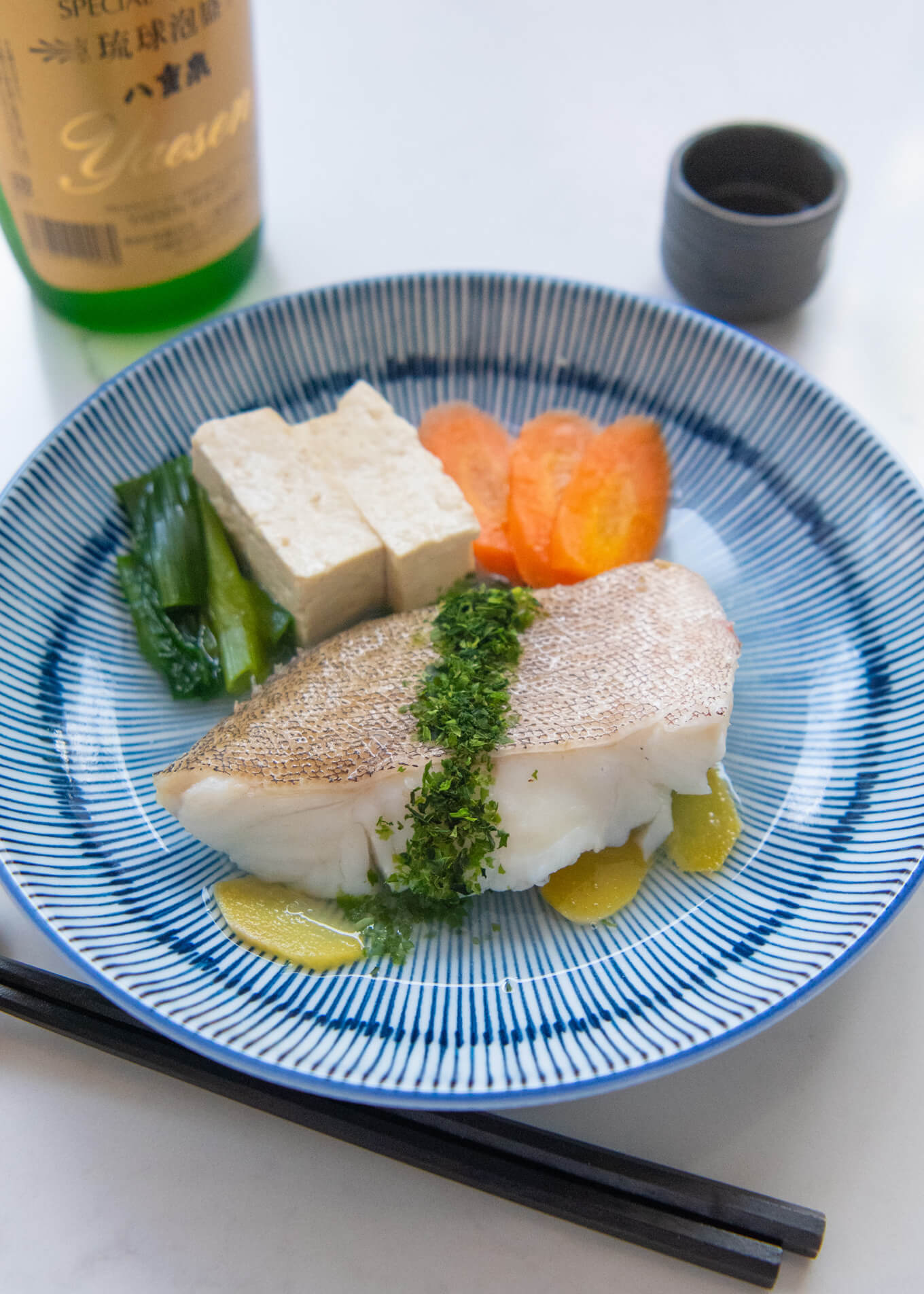 Hero shot of Okinawa Style Coral Trout Recipe.