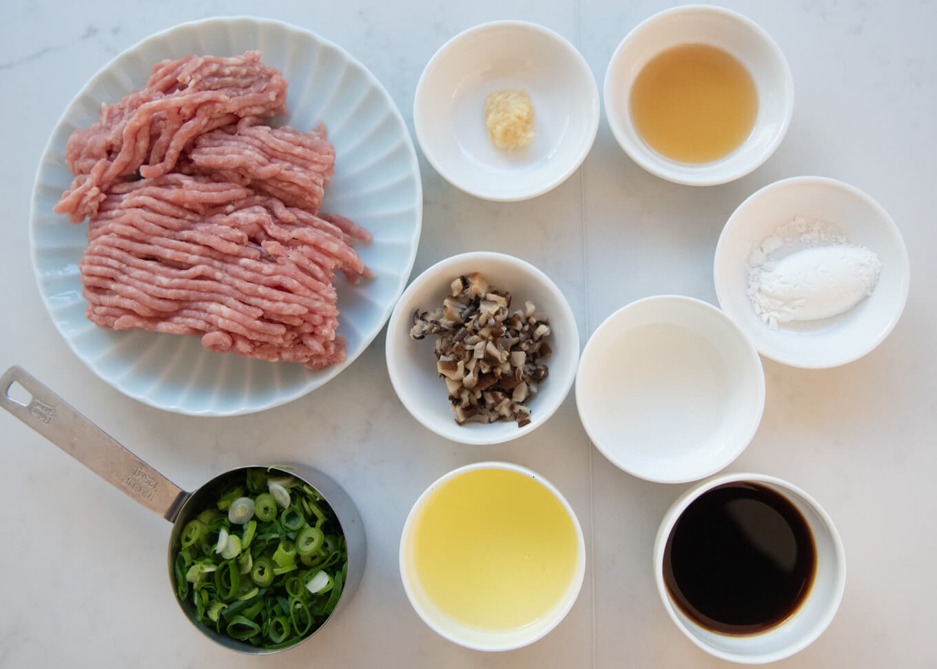 Ingredients for Pork Meatballs.