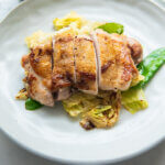 Hero shot of Crispy Skin Chicken with Yuzu Koshō.