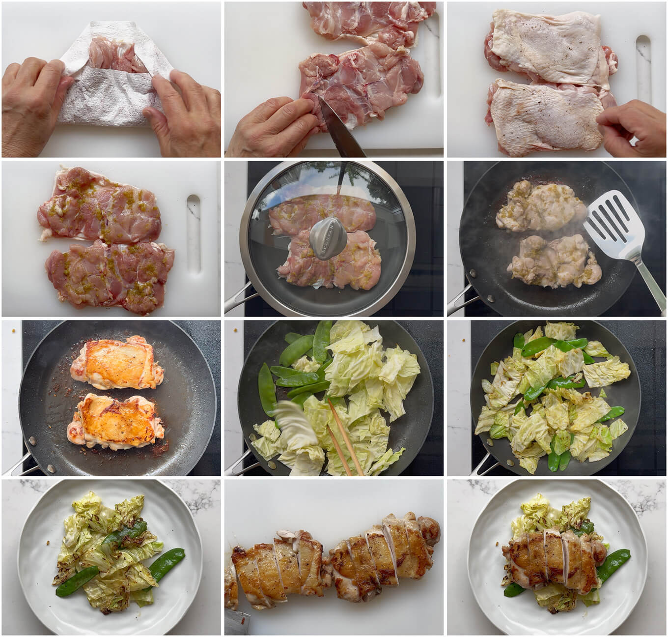 Step-by-step photo of making Crispy Skin Chicken with Yuzu Koshō.