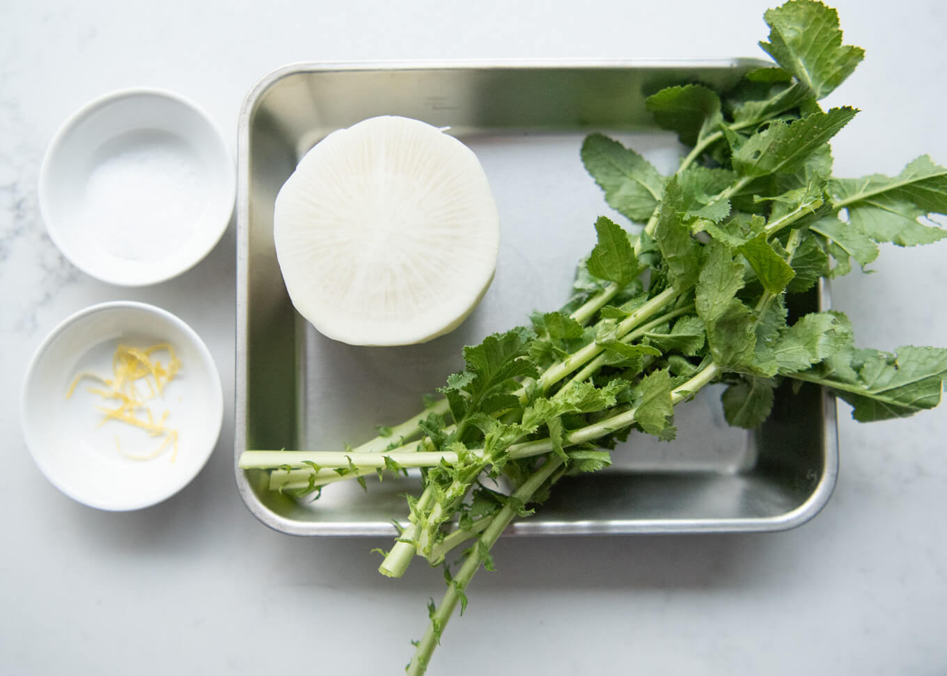 Ingredients for Salted Daikon Salad (Shio Momi Daikon).