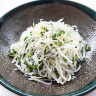 Hero shot of Salted Daikon Salad (Shio Momi Daikon).
