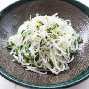 Hero shot of Salted Daikon Salad (Shio Momi Daikon).