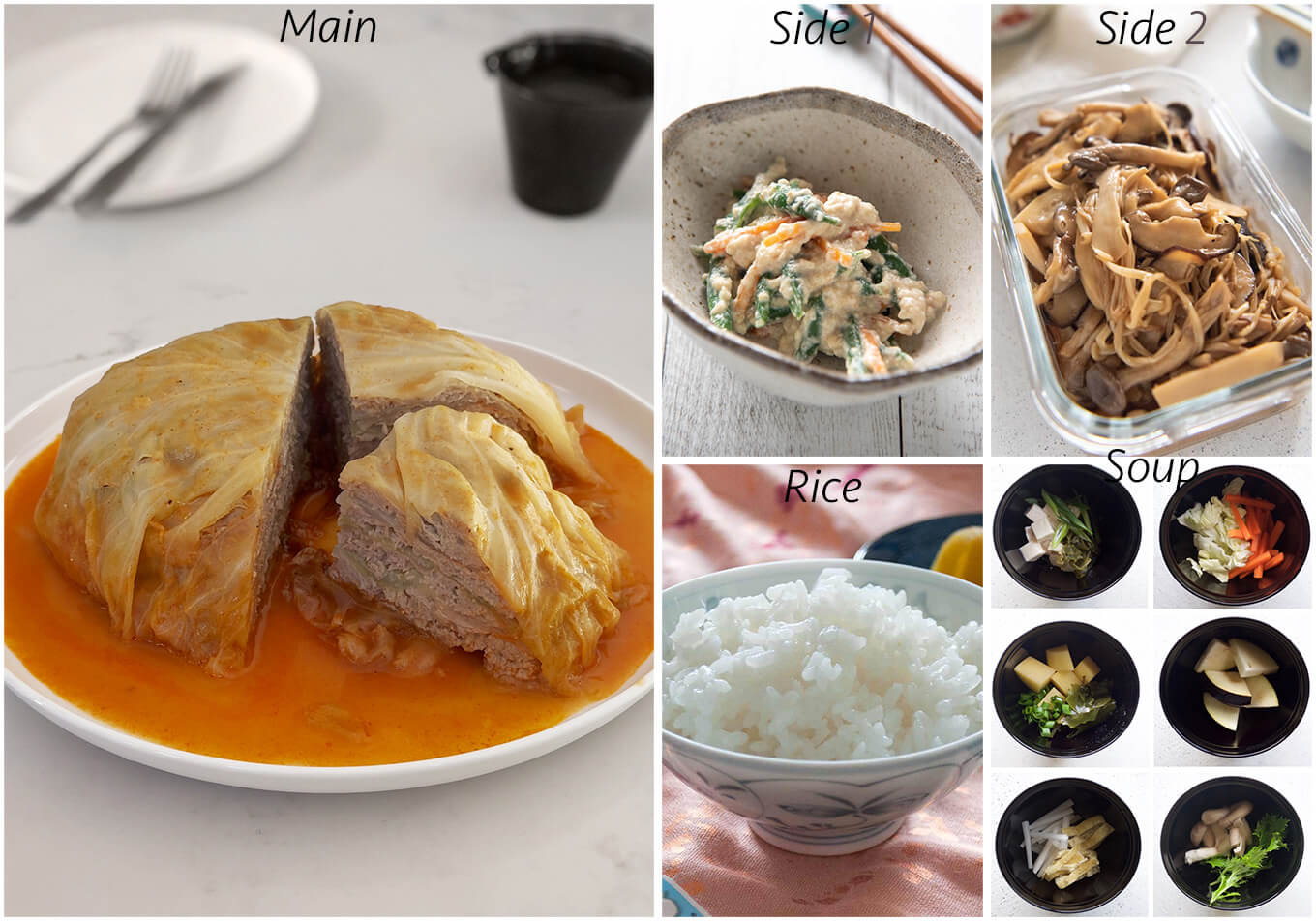 Meal idea with Simmered Layered Cabbage and Mince.