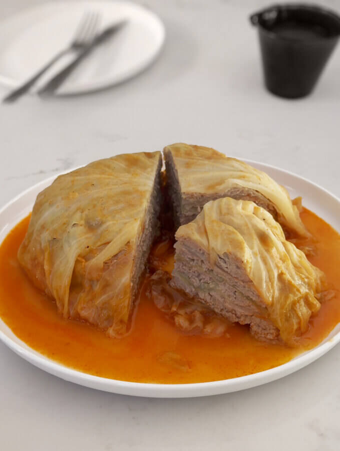 Hero shot of Simmered Layered Cabbage and Mince.