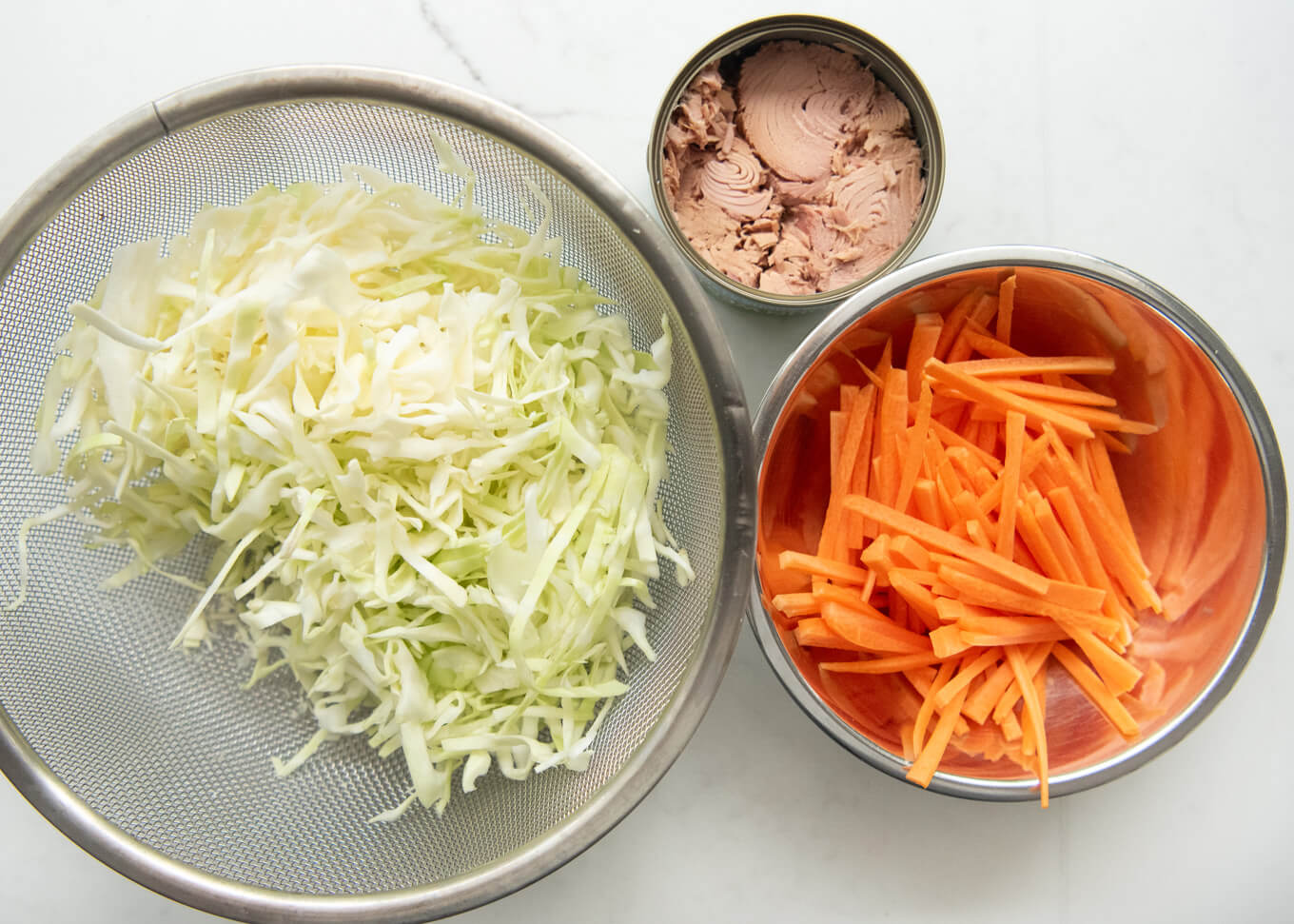 Ingredients for Tuna Cabbage Salad.