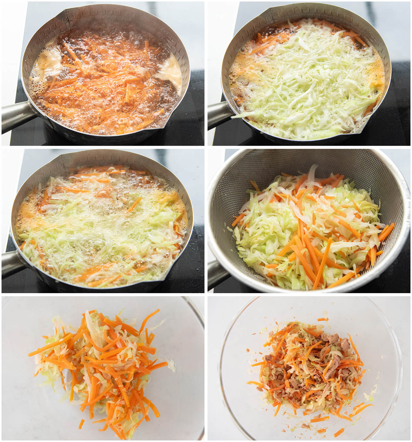 Step-by-step photo of making Tuna Cabbage Salad.