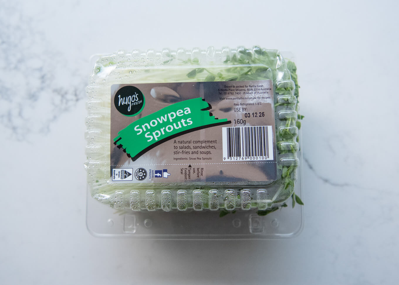 160g pack of Snow Pea Sprouts that I used.