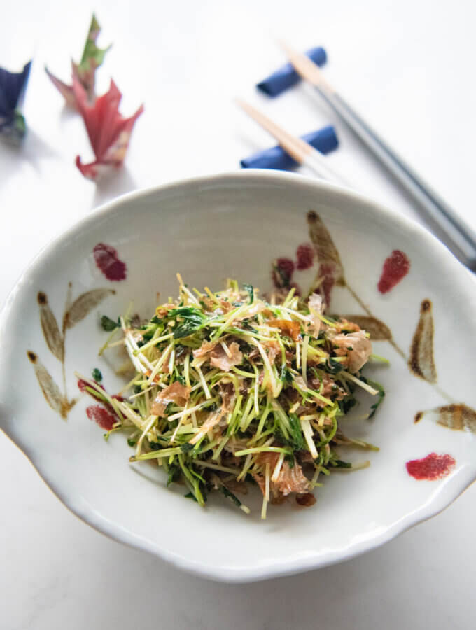 Hero shot of Stir-fried Snow Pea Sprouts.