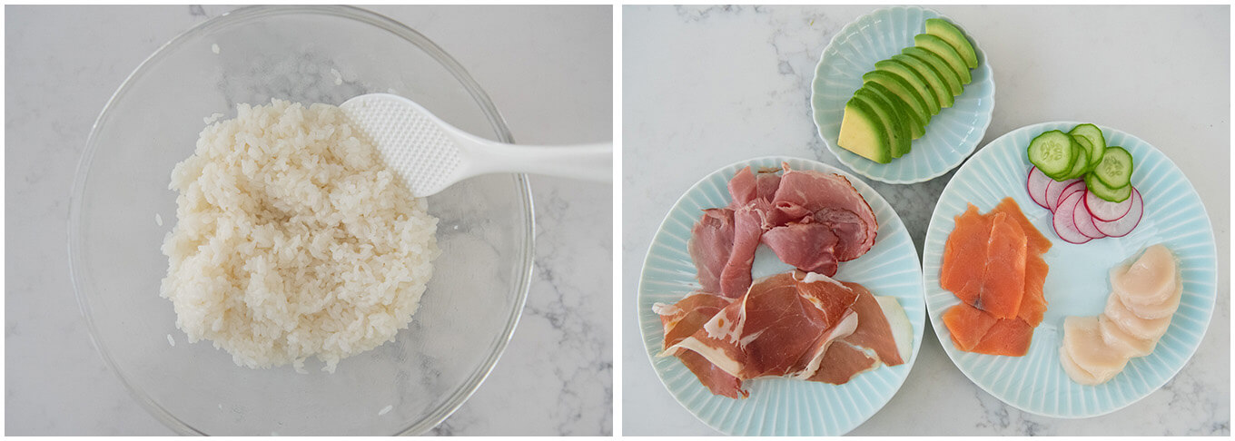 Ingredients for Temari Sushi.