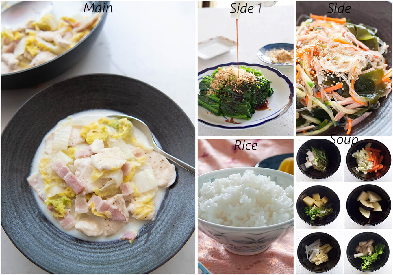 Meal idea with Chicken & Cabbage Simmered in Milk.