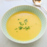 Hero shot of Japanese-style Sweet Corn Soup (Corn Surinagashi).