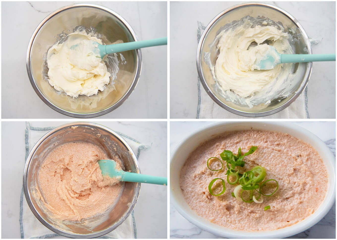 Step-by-step photo of making Cream Cheese Dip with Spicy Pollock Roe.