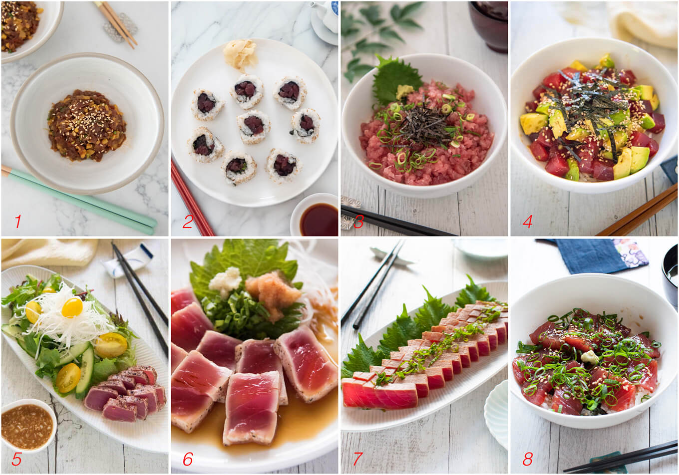 List of sashimi tuna dishes in my post.