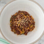 Hero shot of Spicy Tuna Tatare with Pickled Daikon.