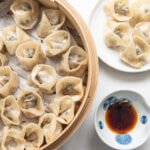 Hero shot of Steamed Gyoza Dumplings.