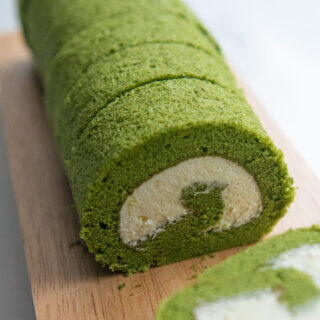 Hero shot of Matcha Roll Cake.