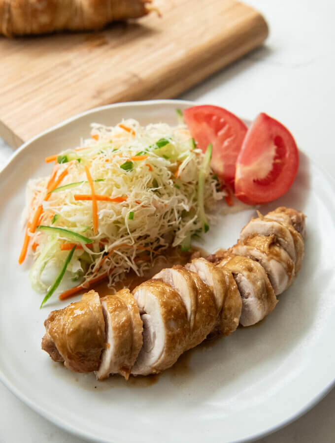 Hero shot of Japanese-style Char Siu Chicken.