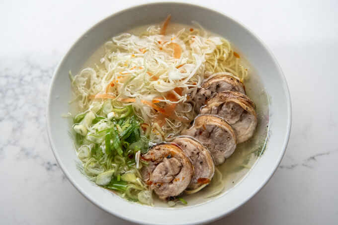 Japanese-style Char Siu Chicken served as aramen topping.