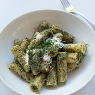 Hero shot of Shiso Pesto Pasta.