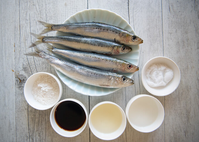 Ingredients for Sardine Kabayaki.