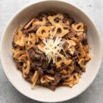 Hero shot of Braised Lotus Roots and Beef (Shigureni).