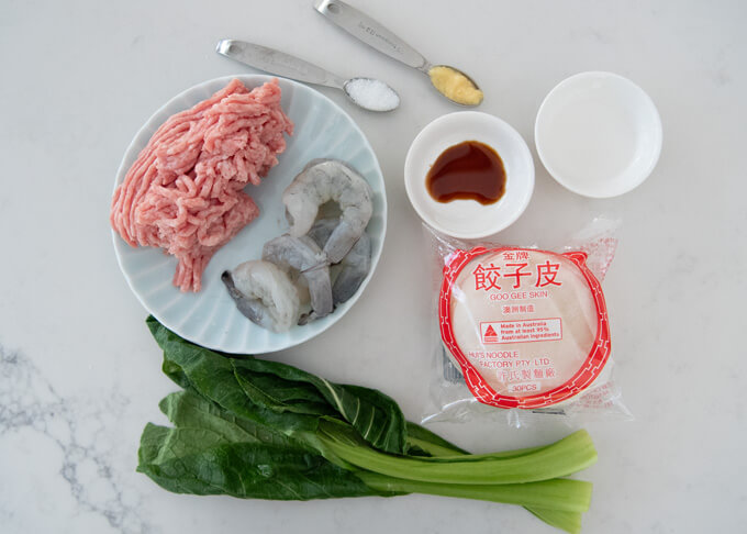 Ingredients for Boiled Gyoza.