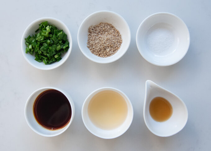 Ingredients for Garlic Chives Soy-vinegar Sauce.