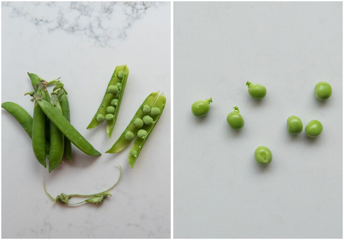 Showing peas in pd and the peas with/without tiny stalks.