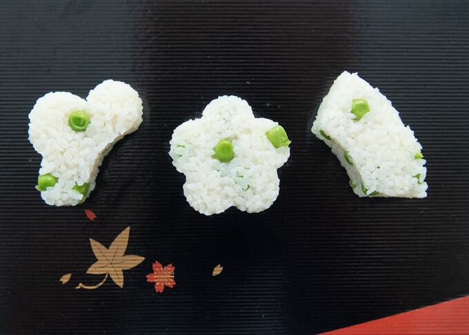 Moulded Japanese Green Pea Rice (Mame Gohan).