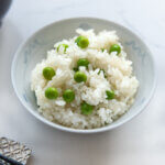 Hero shot of Japanese Green Pea Rice (Mame Gohan).