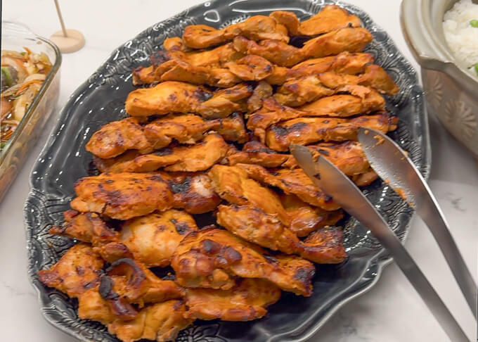 Spicy Miso Marinated Chicken cooked in oven.