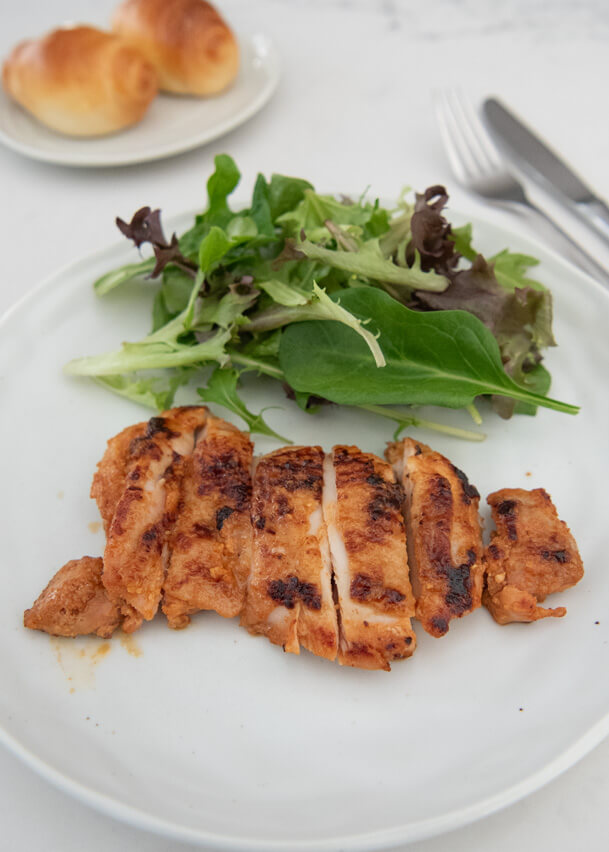 Hero shot of Spicy Miso Marinated Chicken.