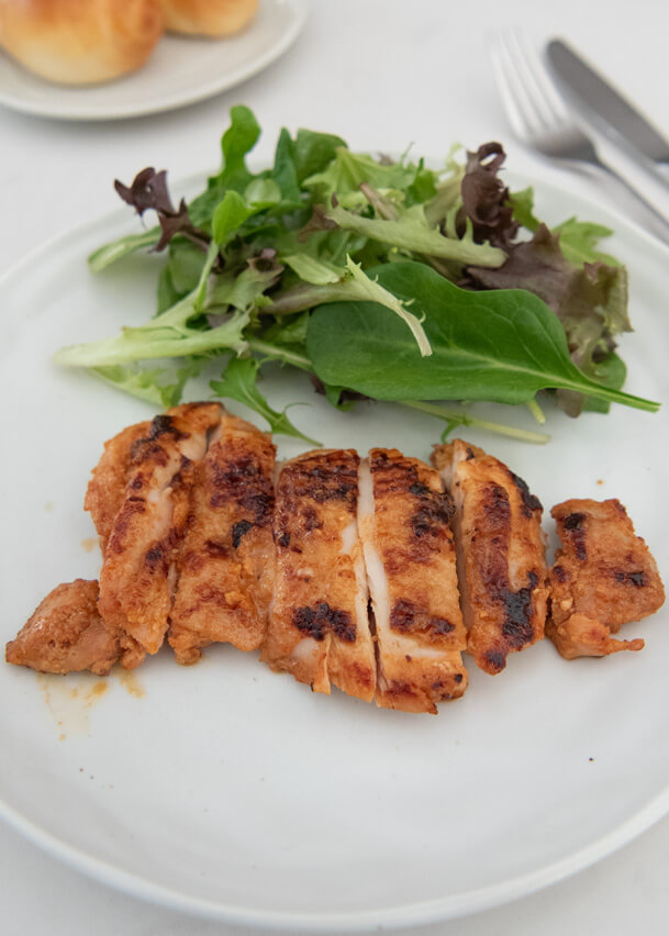 Hero shot of Spicy Miso Marinated Chicken.